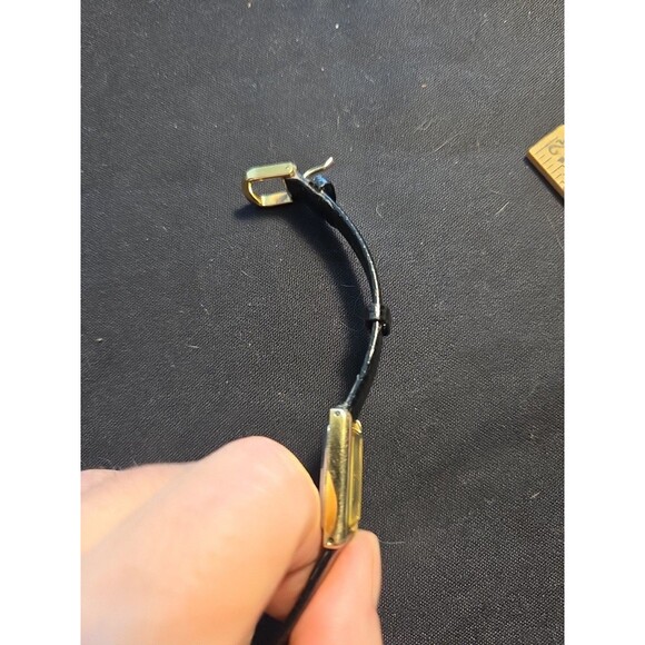 Citizens Quartz ladies rectangle black face goldtone black Leather 13mm Watch - Picture 4 of 11